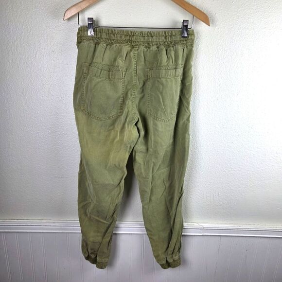 Zara Olive Green Chambray Linen Lyocell  Jogger Pants Size Small/SM - Picture 6 of 10